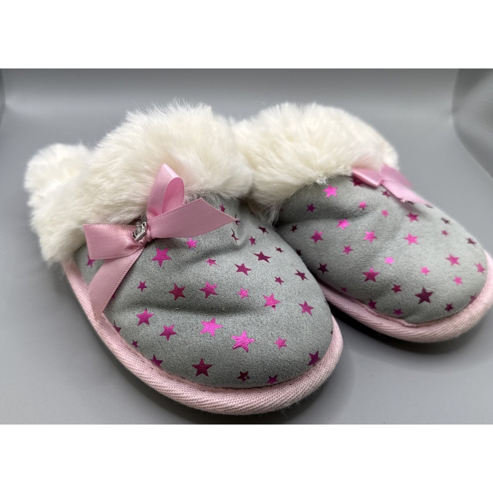 Juicy Couture Sonora Girls Slippers Grey Pink New 13-1